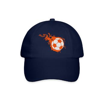 Fußball Flamme Feuerball 302 - Baseballkappe - Blau/Blau - Vorne