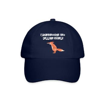 Fuchsfeierrote Ferz... weiße Schrift - Baseballkappe - Blau/Blau - Vorne