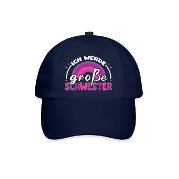 ich werde große schwester lila regenbogen - Baseballkappe - Blau/Blau - Vorne