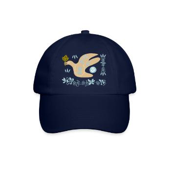 Friedenstaube mit Lotusblume - Baseballkappe - Blau/Blau - Vorne