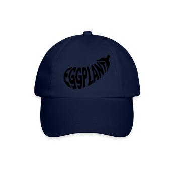 Aubergine - Cooles Gemüse Logo - Baseballkappe - Blau/Blau - Vorne