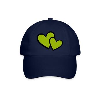 grünes Herz grün grüne Herzen Herzmuster - Baseballkappe - Blau/Blau - Vorne
