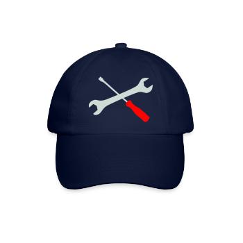 Schraubenzieher und Schraubenschlüssel gekreuzt - Baseballkappe - Blau/Blau - Vorne
