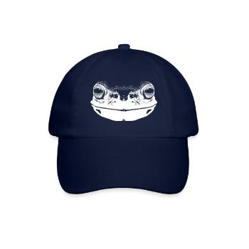 Frosch / Gesicht / Kopf / Portrait / Weiß - Baseballkappe - Blau/Blau - Vorne