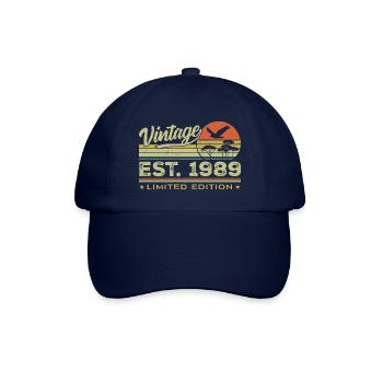 Jahrgang 1989 Genial seit 1989 Geschenk 1989 Retro - Baseballkappe - Blau/Blau - Vorne