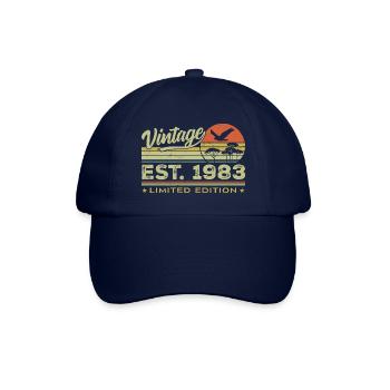 Jahrgang 1983 Genial seit 1983 Geschenk 1983 Retro - Baseballkappe - Blau/Blau - Vorne