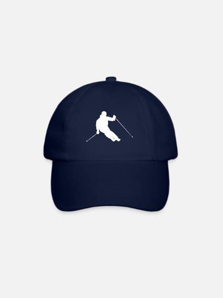 Weisser Skifahrer - Baseballkappe - Blau/Blau