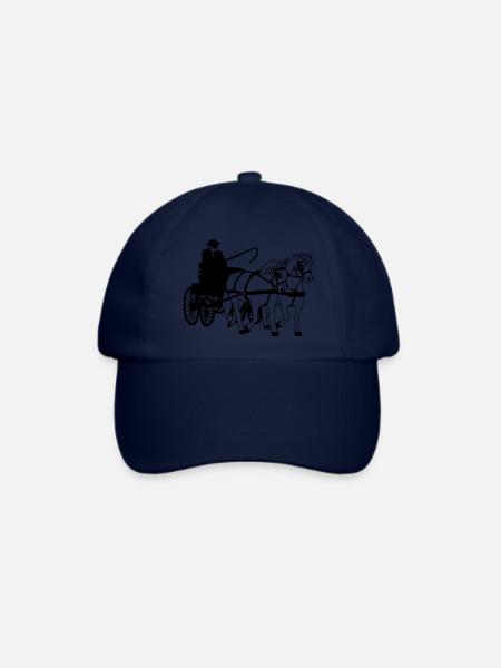 Kutsche Farbe anpassbar Zweispänner Geschenk Pferd - Baseballkappe - Blau/Blau
