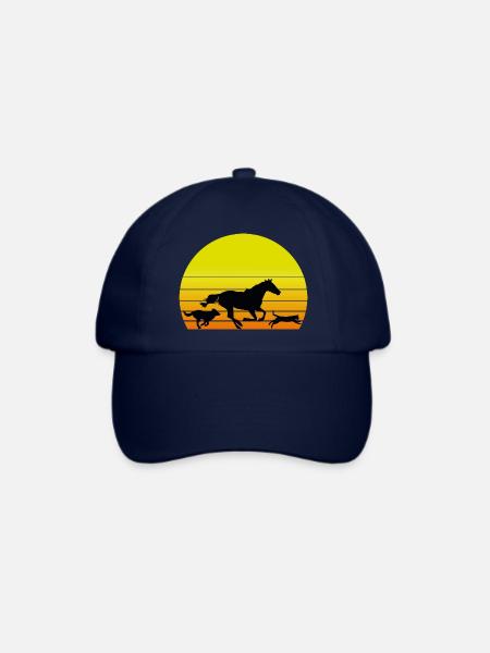 Hund Pferd Katze Sonne - Baseballkappe - Blau/Blau