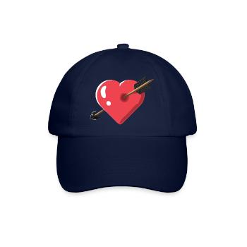 Herz mit Pfeil - Baseballkappe - Blau/Blau - Vorne