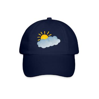 Leicht Bewölkt, Wetter Symbol - Baseballkappe - Blau/Blau - Vorne