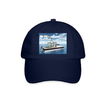 Hochseeangler und Seemonster - Baseballkappe - Blau/Blau - Vorne