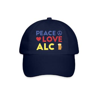 Peace Love Alcohol Geschenk - Baseballkappe - Blau/Blau - Vorne
