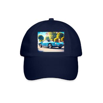 Blauer Sportwagen Retro 1960er - Baseballkappe - Blau/Blau - Vorne