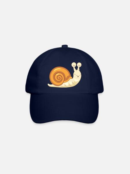 Schlafende lustige Schnecke - Baseballkappe - Blau/Blau