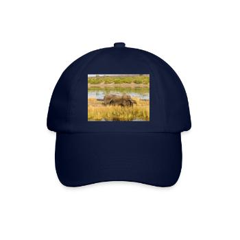 Elefanten am Wasser in Namibia Afrika - Baseballkappe - Blau/Blau - Vorne
