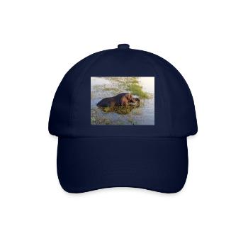 Elefant am Wasser in Namibia Afrika - Baseballkappe - Blau/Blau - Vorne