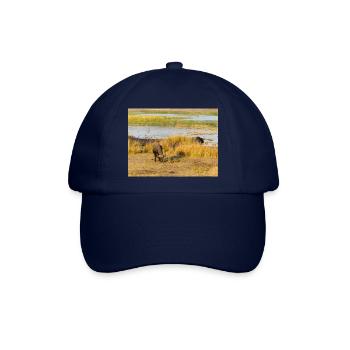 Afrikanische Kapbüffelherde Namibia Afrika - Baseballkappe - Blau/Blau - Vorne