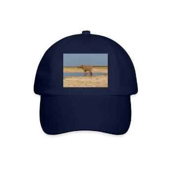 Elefant und Landschaft im Etosha Nationalpark - Baseballkappe - Blau/Blau - Vorne