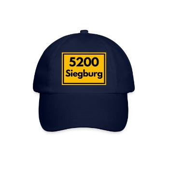 Ortsschild - damals Retro alte PLZ 5200 SIEGBURG - Baseballkappe - Blau/Blau - Vorne