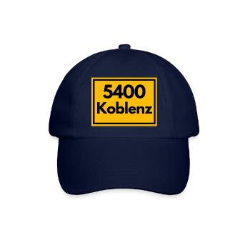 Ortsschild - damals Retro alte PLZ 5400 Koblenz - Baseballkappe - Blau/Blau - Vorne