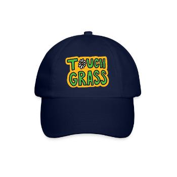 Retro "Touch Grass" Gänseblümchen - Baseballkappe - Blau/Blau - Vorne