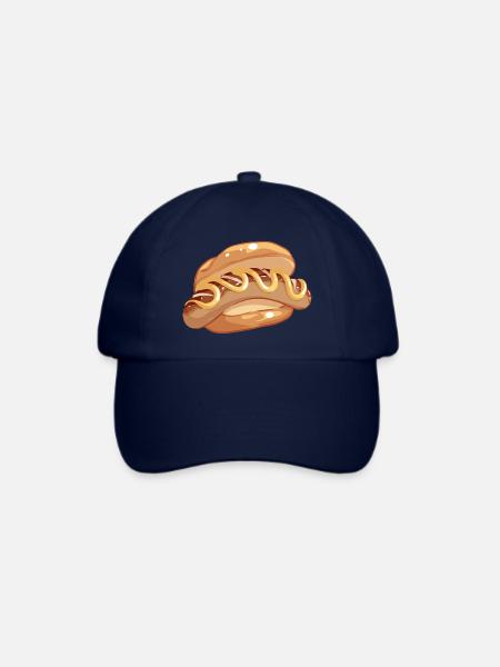 Comic Bratwurst Brötchen Senf German Streetfood - Baseballkappe - Blau/Blau