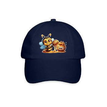 Süße Biene die am Honigtopf nascht - Baseballkappe - Blau/Blau - Vorne
