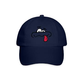 Lustiges Comic Cartoon Gesicht Zunge Rausstrecken - Baseballkappe - Blau/Blau - Vorne