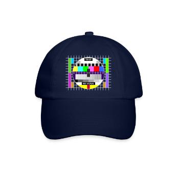 Testbild Fernsehen Bildschirm Sendeschluss Display - Baseballkappe - Blau/Blau - Vorne