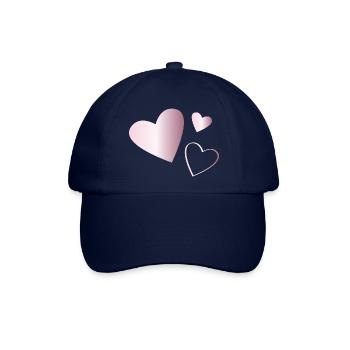 Zwei Herzen Turmalin rosa - Baseballkappe - Blau/Blau - Vorne