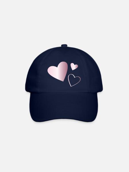 Zwei Herzen Turmalin rosa - Baseballkappe - Blau/Blau