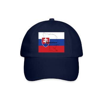 Bratislava - Hauptstadt mit GPS & Flagge - Baseballkappe - Blau/Blau - Vorne