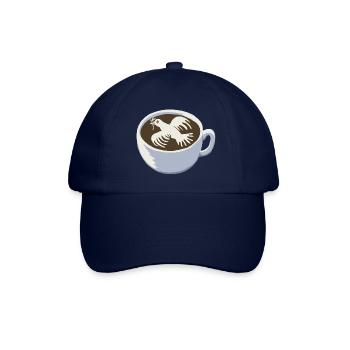 Cappuccino mit Friedenstaube - Baseballkappe - Blau/Blau - Vorne