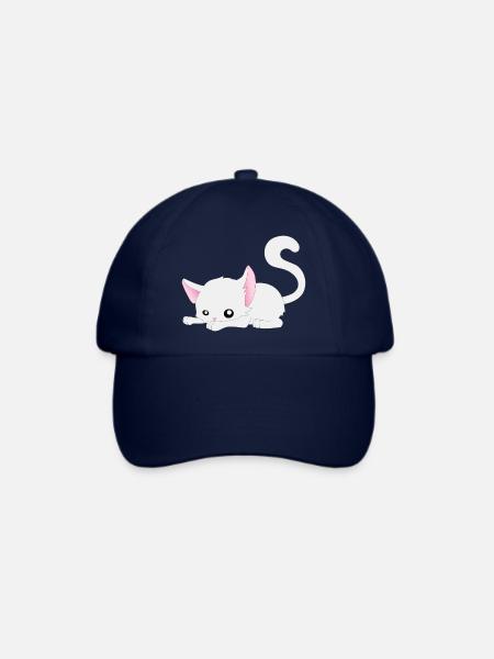 Katze Comic - Baseballkappe - Blau/Blau