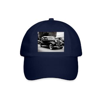 50s vintage vehicle, black and white, generativeai - Baseballkappe - Blau/Blau - Vorne