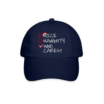 Nice naughty who cares? - Baseballkappe - Blau/Blau - Vorne