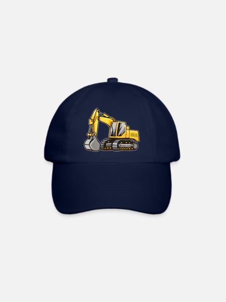 Gelber Bagger - Baseballkappe - Blau/Blau