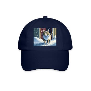 ABC, snow around the kitty ABC, die Katze lief im - Baseballkappe - Blau/Blau - Vorne