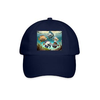 Fünf kleine Fische - Baseballkappe - Blau/Blau - Vorne