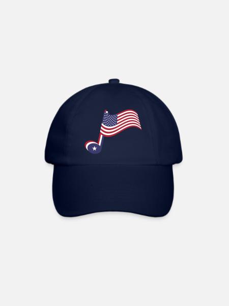 Country-Musik-Note und Spangled-Banner - Baseballkappe - Blau/Blau