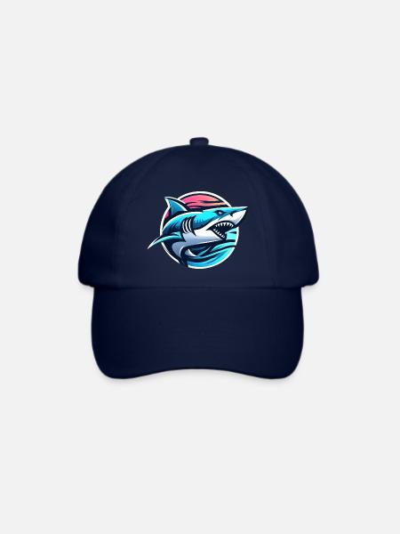 Hai-Illustrations-Logo - Baseballkappe - Blau/Blau