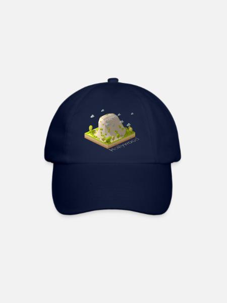 Geometrisches Low-Poly-Hollywood-Zeichen - Baseballkappe - Blau/Blau
