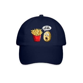 Lustige French Fries Pommes Kartoffel - Baseballkappe - Blau/Blau - Vorne