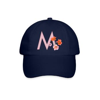 M mit Blumen - Baseballkappe - Blau/Blau - Vorne