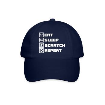 eat sleep scratch repeat DJ - Baseballkappe - Blau/Blau - Vorne