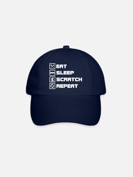 eat sleep scratch repeat DJ - Baseballkappe - Blau/Blau