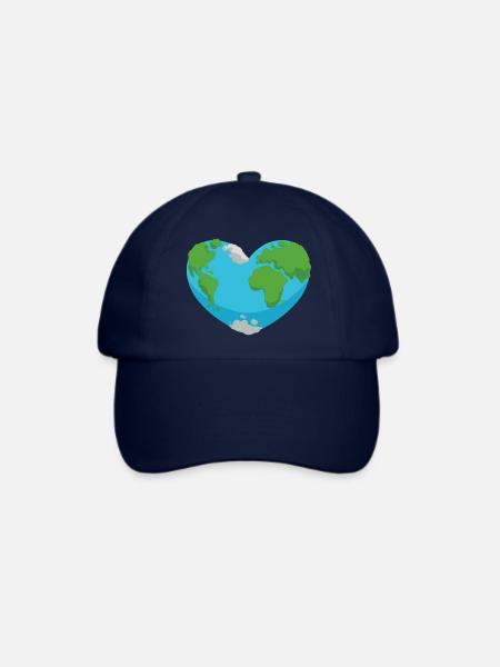 Erde Herz Natur Umwelt Planet Design - Baseballkappe - Blau/Blau