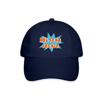Kölsche Jeckin, Jeck, Karneval, Kölsch,Rosenmontag - Baseballkappe - Blau/Blau - Vorne
