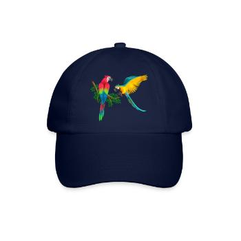 Aras Papagei spielen am Ast Liebe und Freundschaft - Baseballkappe - Blau/Blau - Vorne